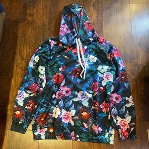 silky floral hoodie